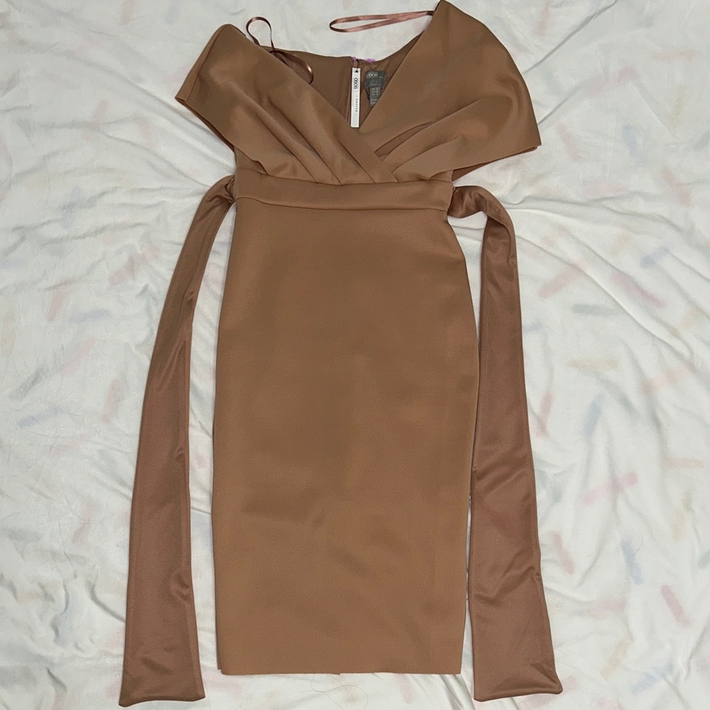 ASOS Petite Backless Tan Dress